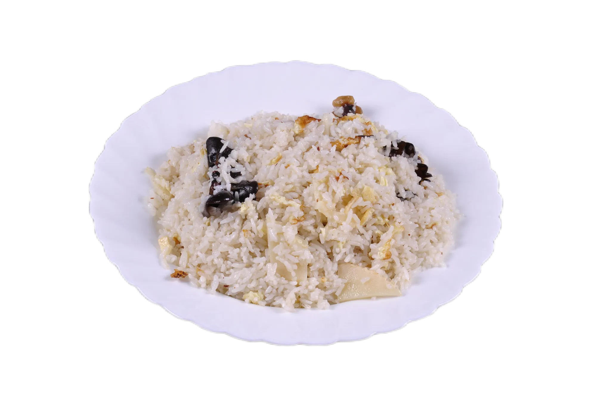 Ориз с черни гъби, бамбук и яйца