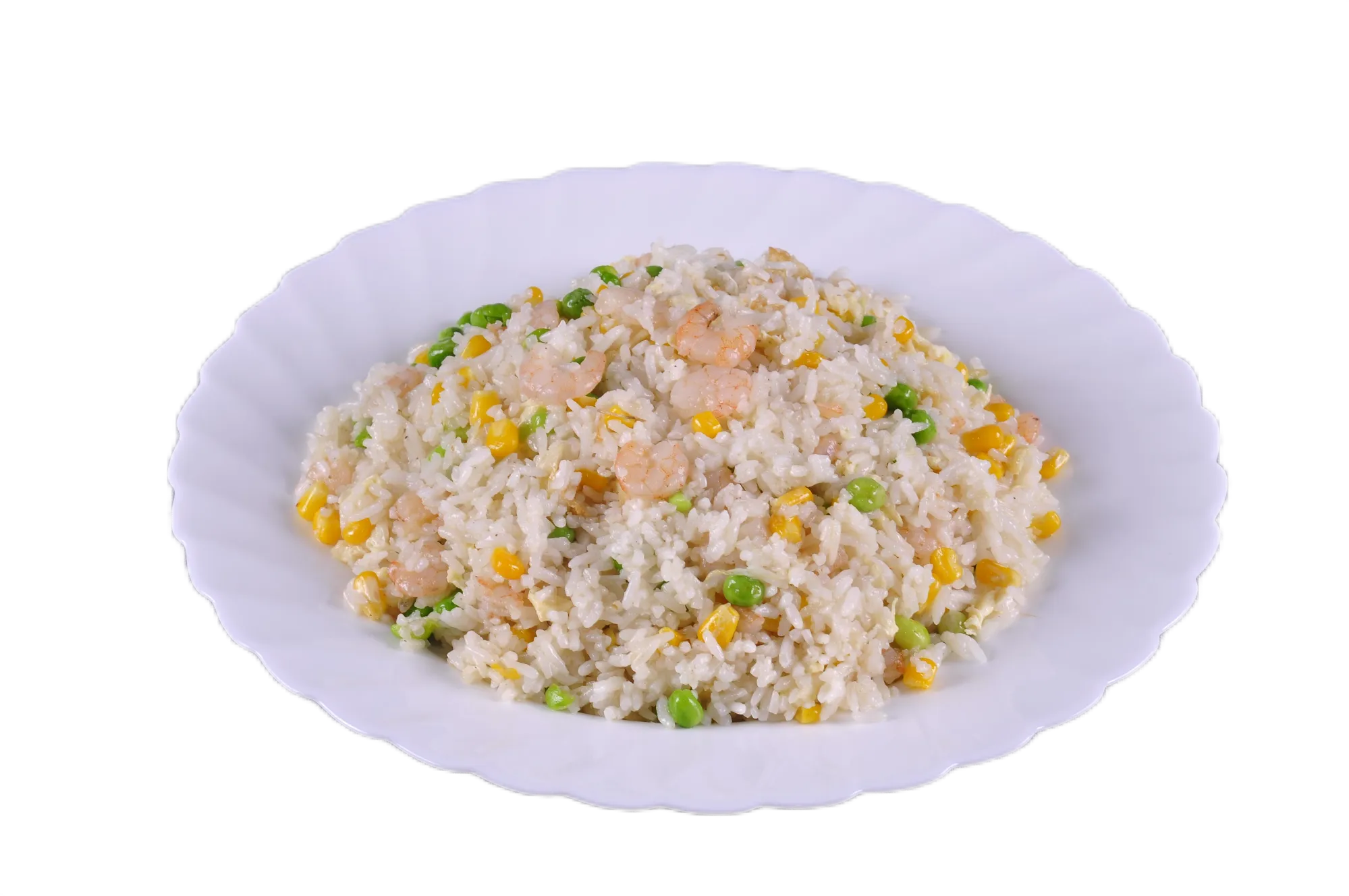 Ориз със скариди, царевица, грах и яйца